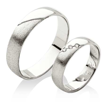 klasické platinové prsteny s kombinací vysokého lesku a hrubého matu