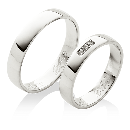Jednoduché snubní prsteny v platině