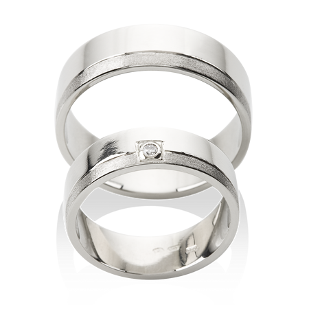 prsteny s jemně matovaným proužkem
