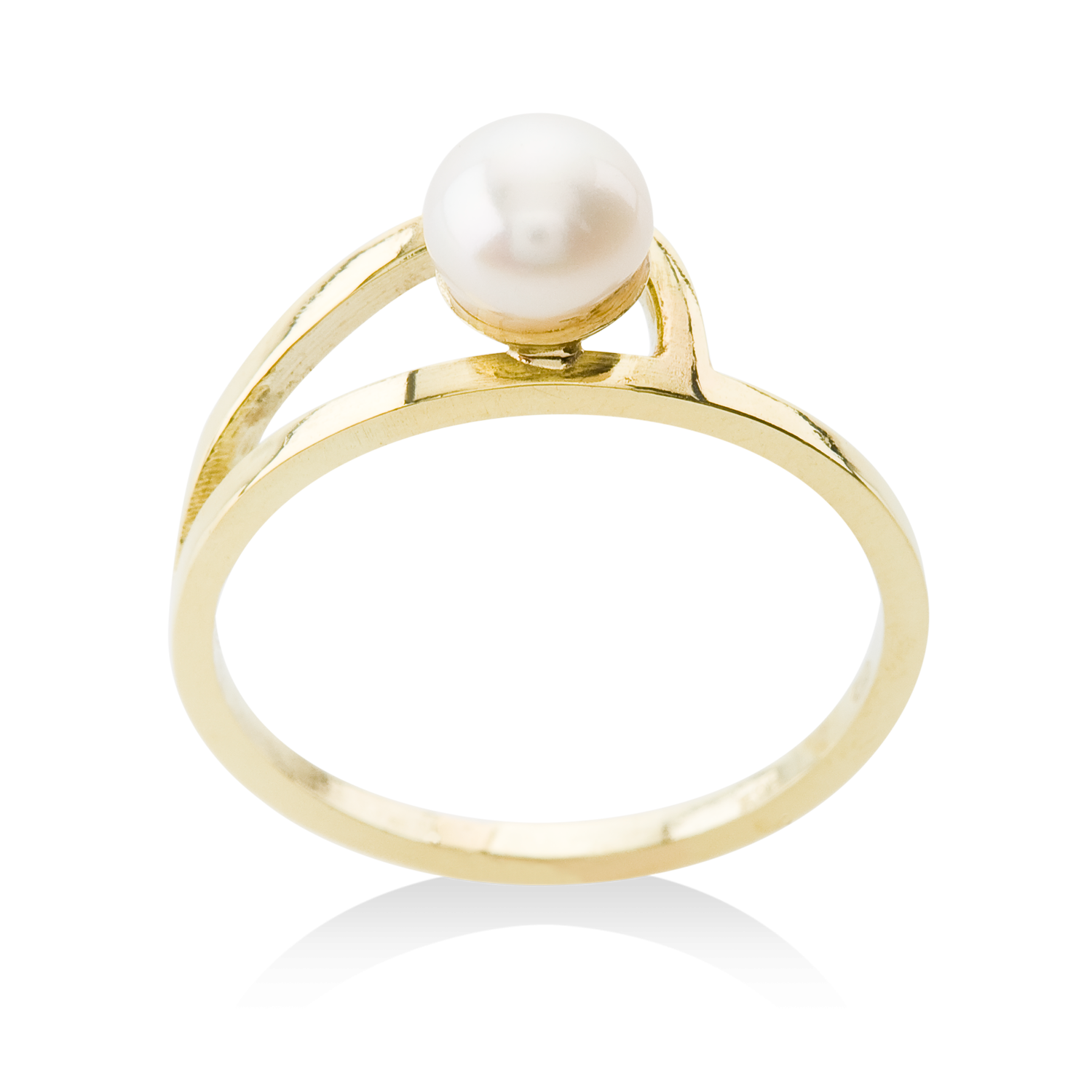 jemný prsten s bílou perlou
