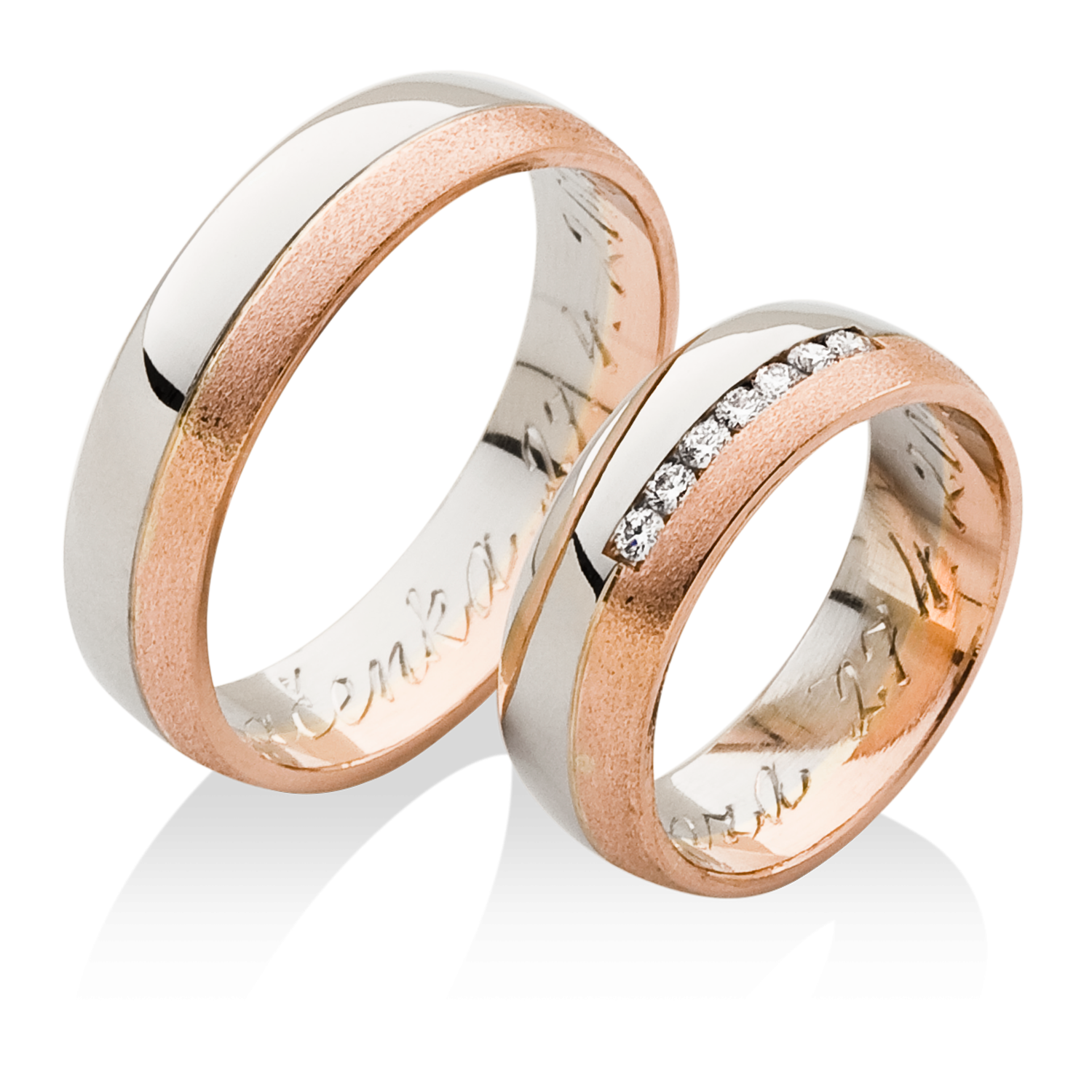 klasické kombinované snubní prsteny
