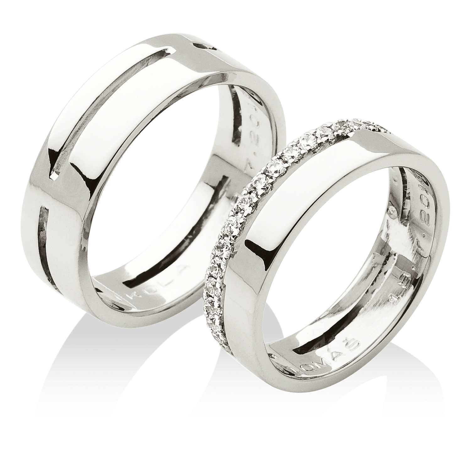 Platinové snubní prsteny v dámském s bohatě osázeným kameny
