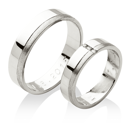 platinové designové prsteny s kombinovaným povrchem