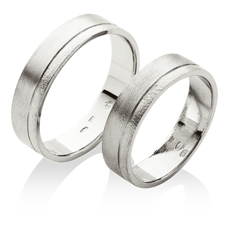 jednoduché platinové matné prsteny s linkou