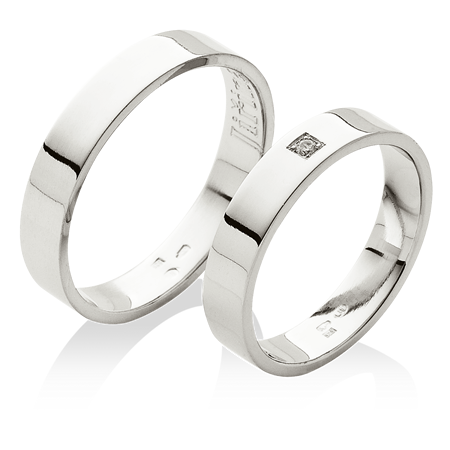 Hladké prsteny s malým kamenem v dámském prstenu z platiny