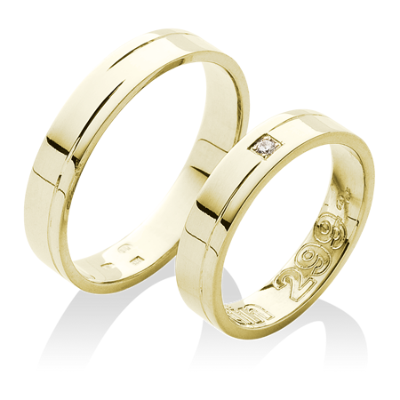 jednoduché prsteny ze žlutého zlata