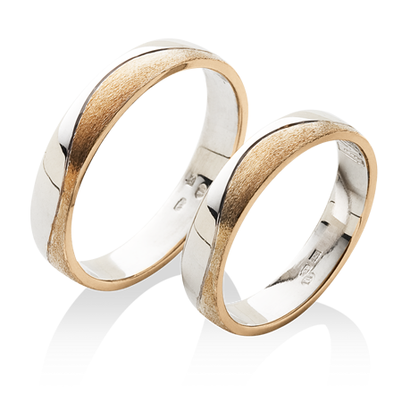 klasické prsteny v dvoubarevné kombinaci s vlnovkou