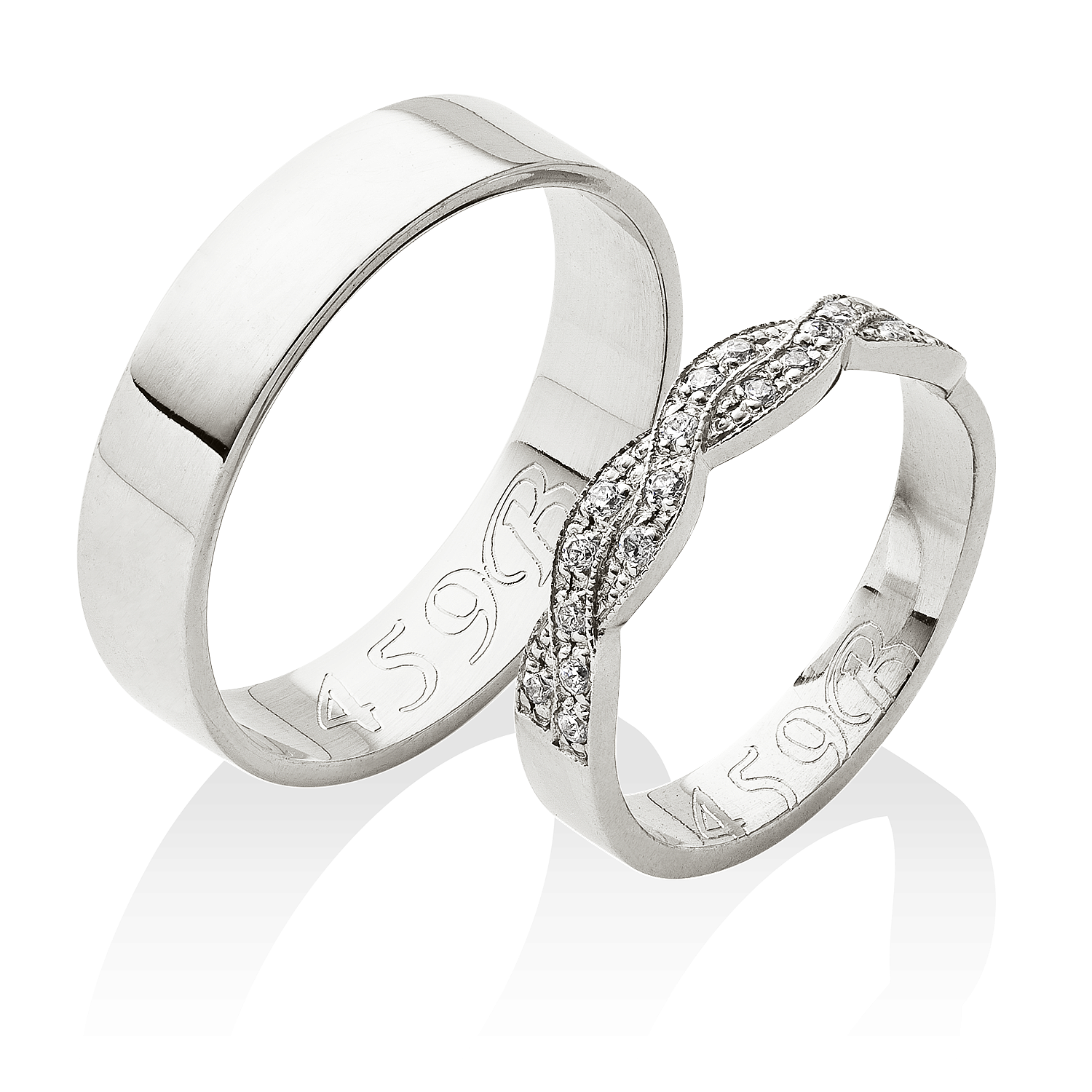 Skvostný pár snubních prstenů z platiny