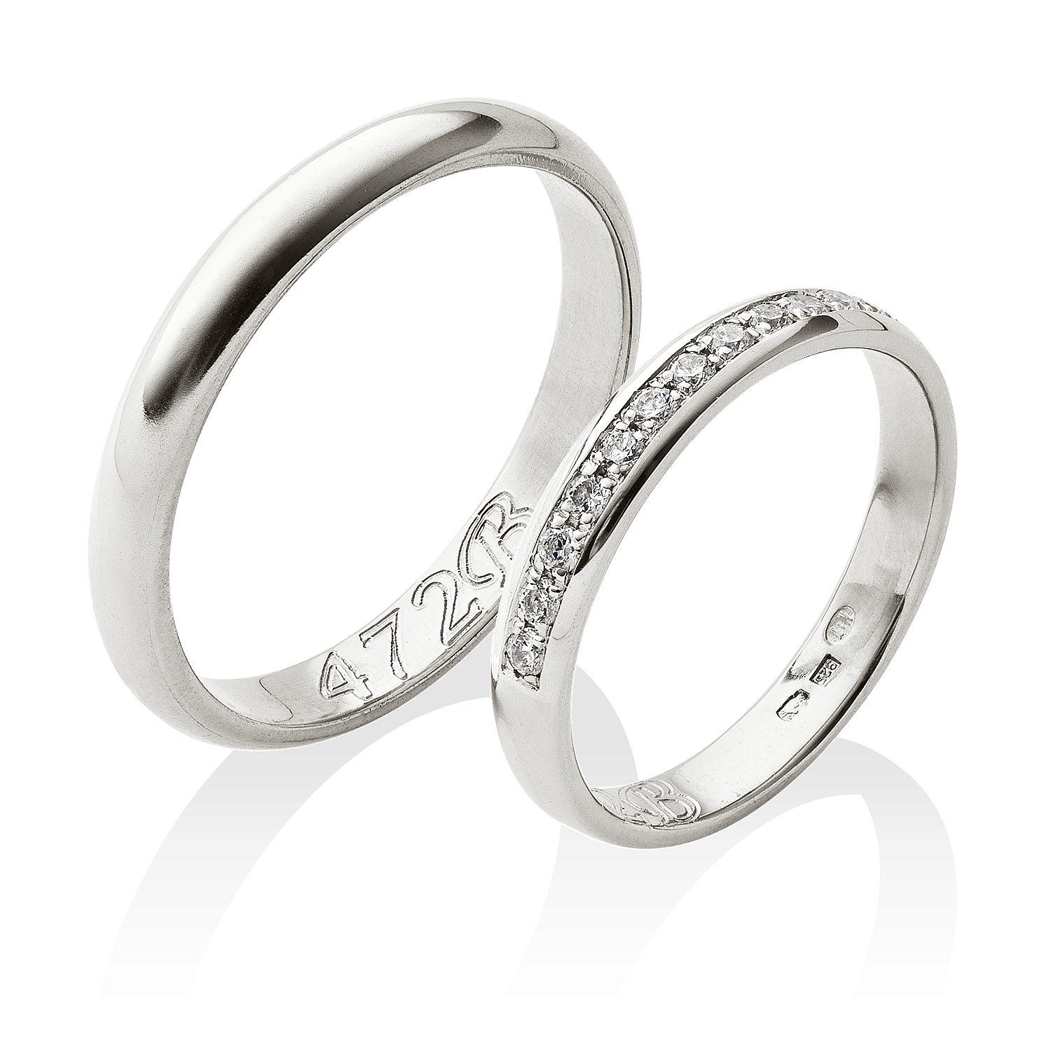 Jemné platinové snubní prsteny