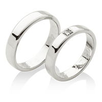 klasické snubní prsteny s čtvercovým kamenem