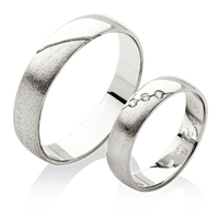 klasické prsteny s kombinací vysokého lesku a hrubého matu