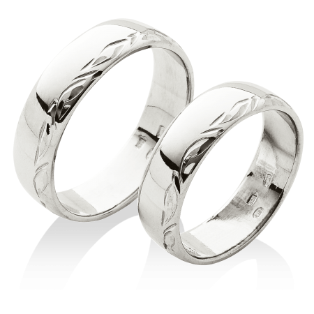 mohutné klasické snubní prsteny s ruční rytinou