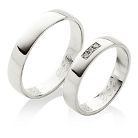 Jednoduché snubní prsteny v platině
