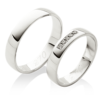 Jednoduché platinové snubní prsteny