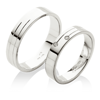 Jednoduché platinové prsteny s dvojitou linkou